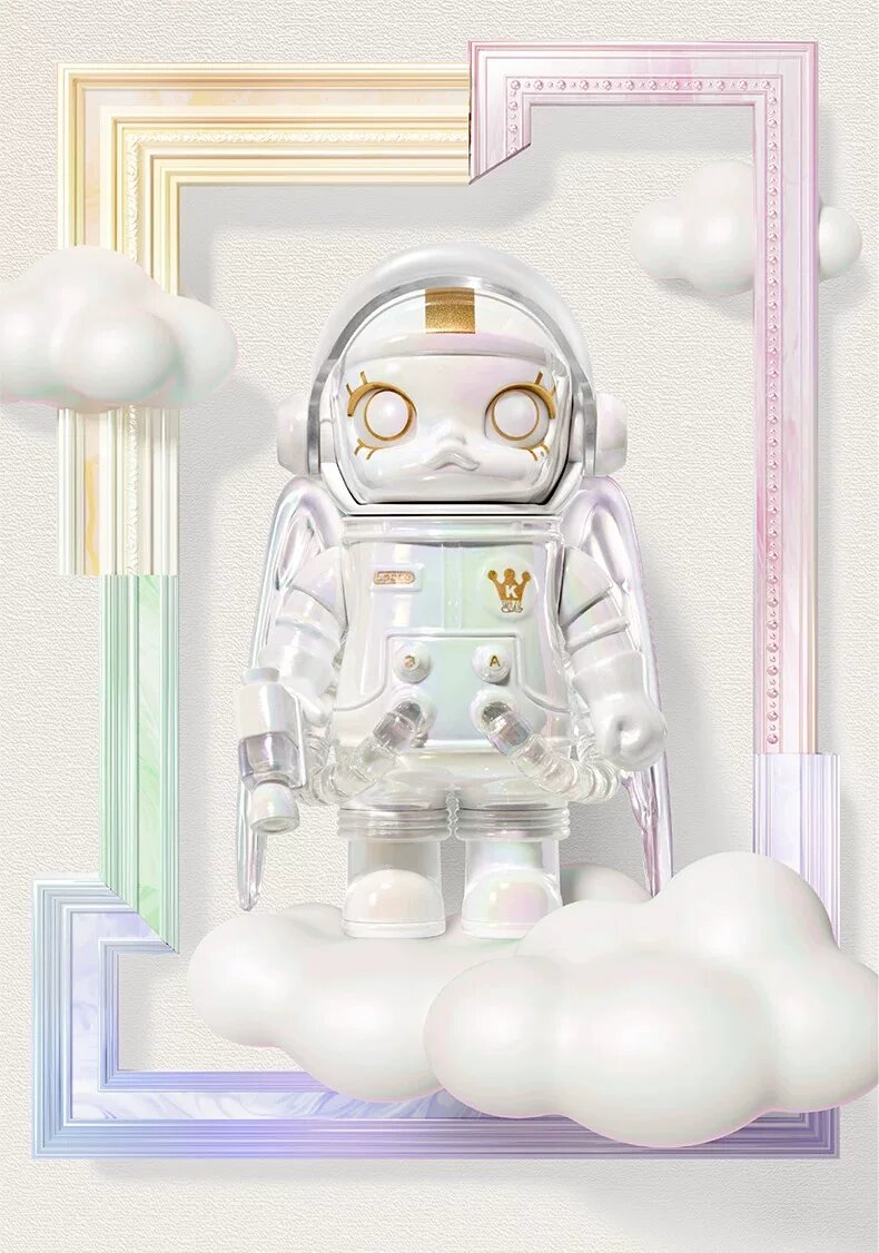 POP MART MEGA SPACE MOLLY 2024 Годовщина Серию Ангел Скрытая Вариация 2 Сюрприз Кукла