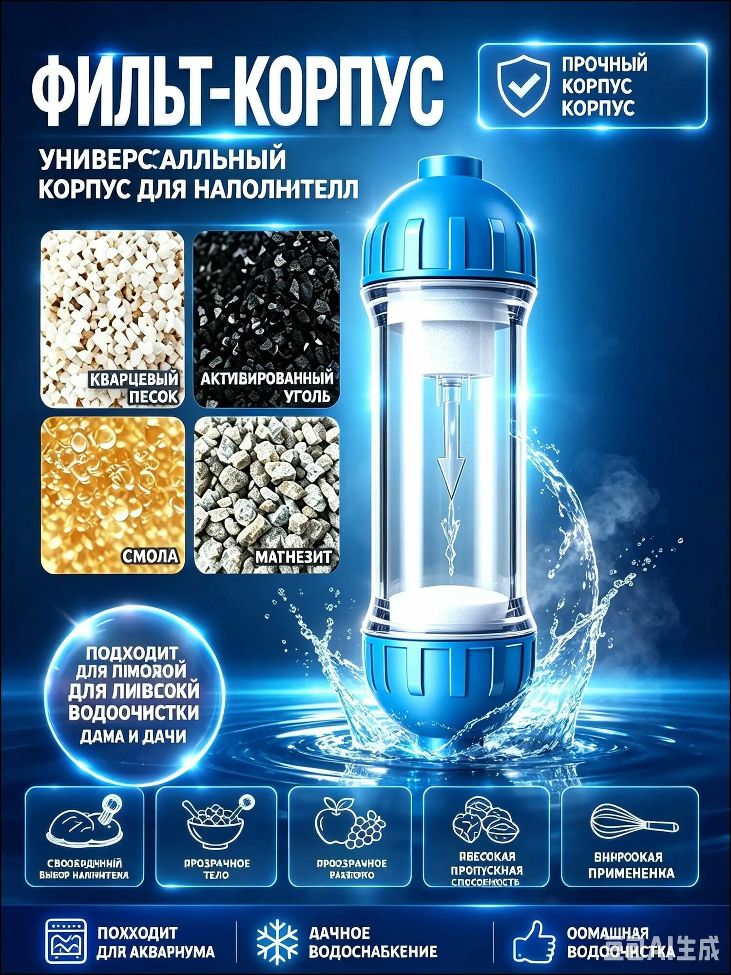 Фильтркартридж многоразового применения, колонна угольная для очистки и углевания дистиллята