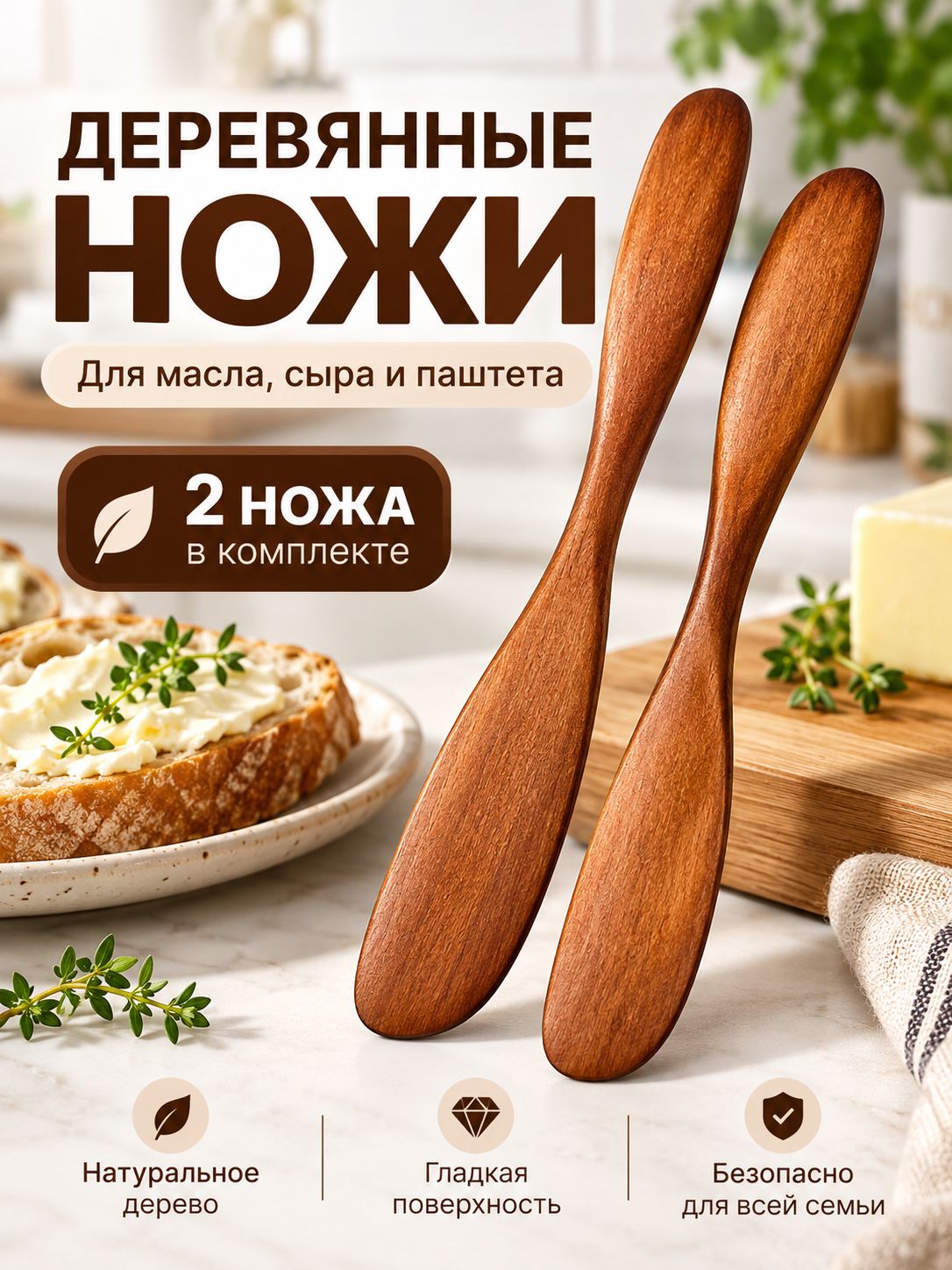 Набор столовых приборов коричневый