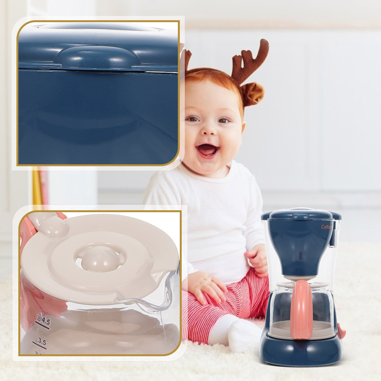 Игрушечная Кофемашина 1Pc Мини Дом Симуляция Кухонной Техники Для Ролевых Игр Размер 11X9Cm