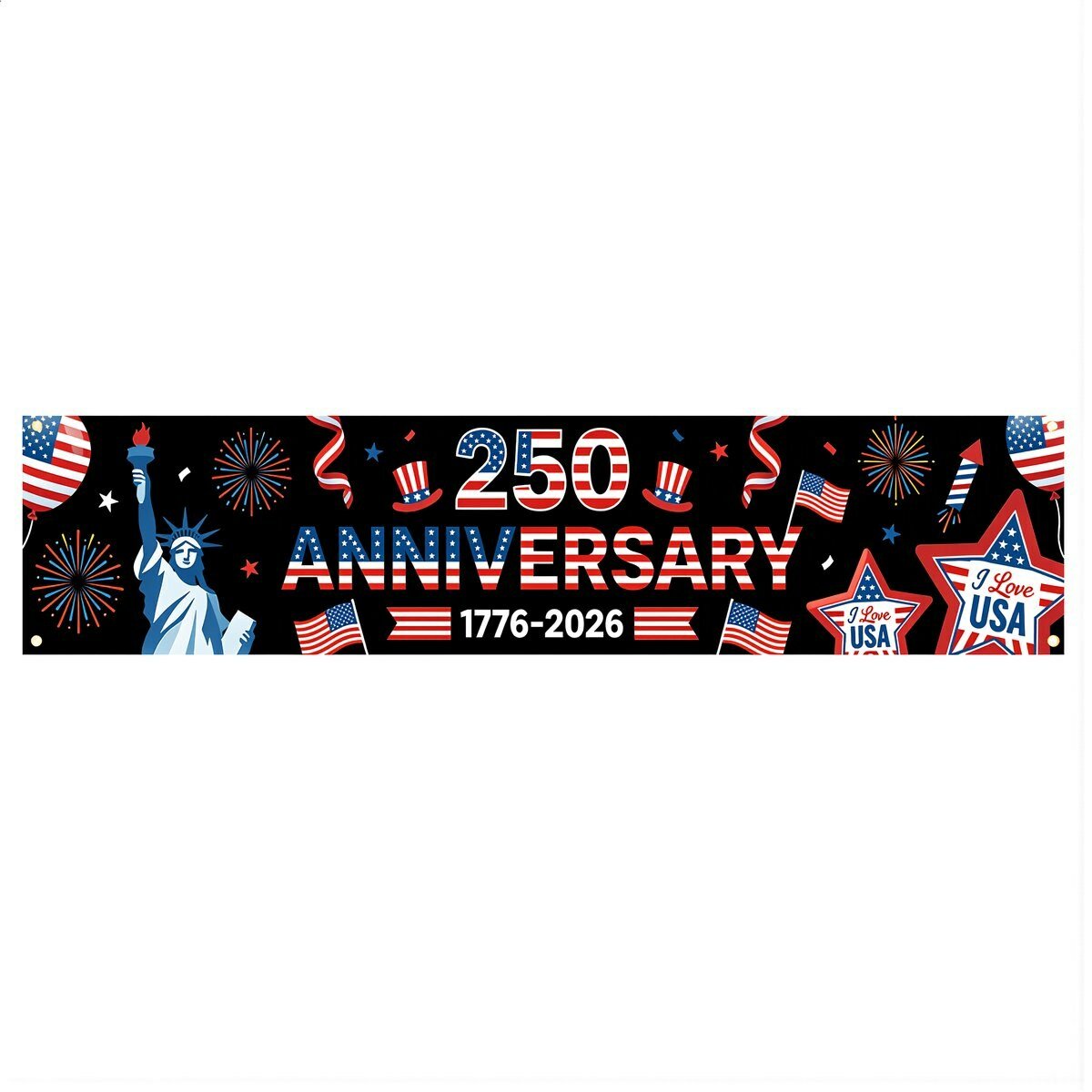 Уличный баннер для мероприятия 250 годовщина США долговечный материал размер 200 на 45 см для длительного использования на открытом воздухе, TYS-1579