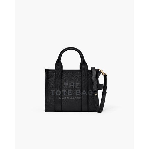 Сумка тоут MARC JACOBS The Leather Small Tote Bag, фактура зернистая, черный