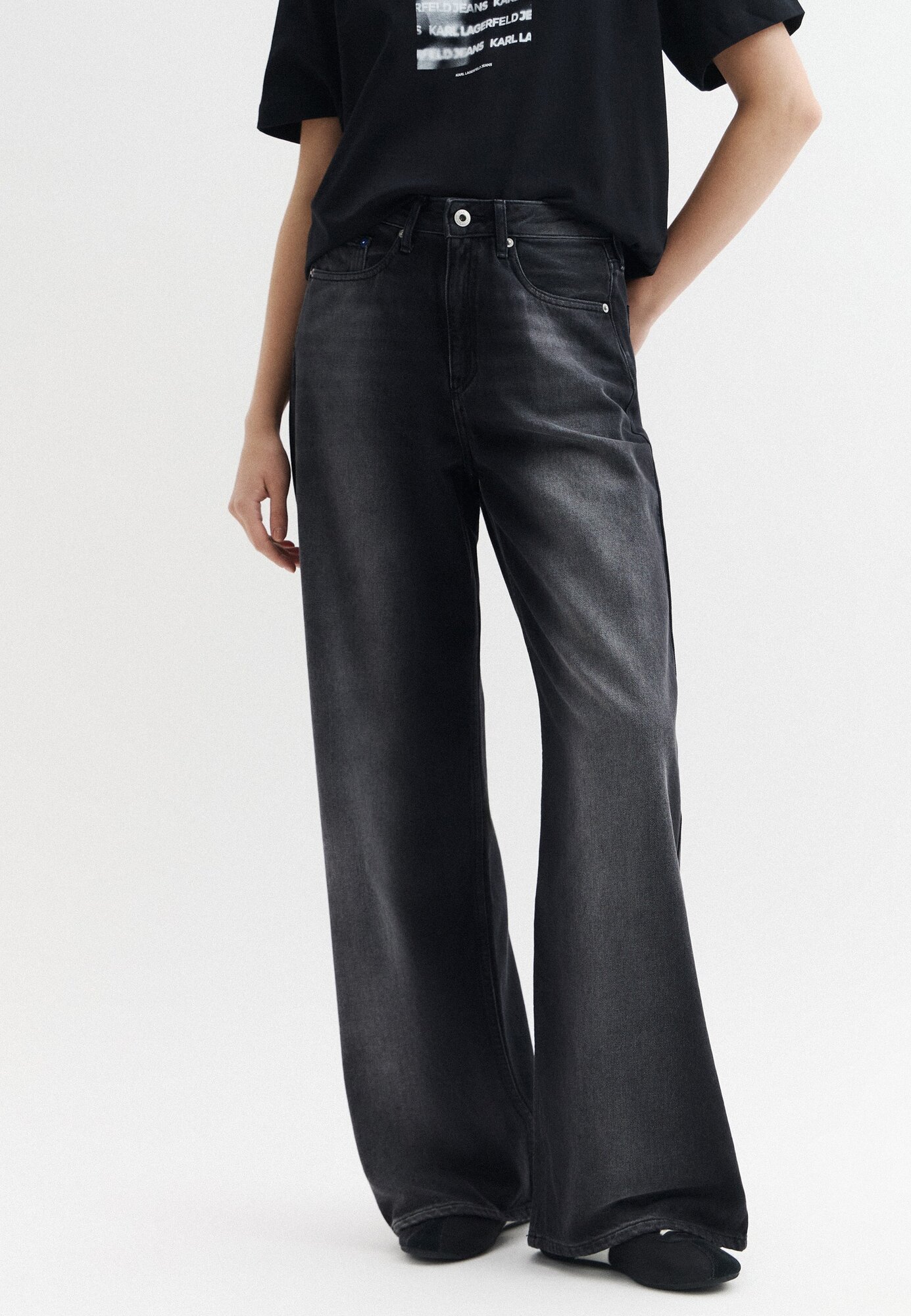 Джинсы широкие KARL LAGERFELD JEANS