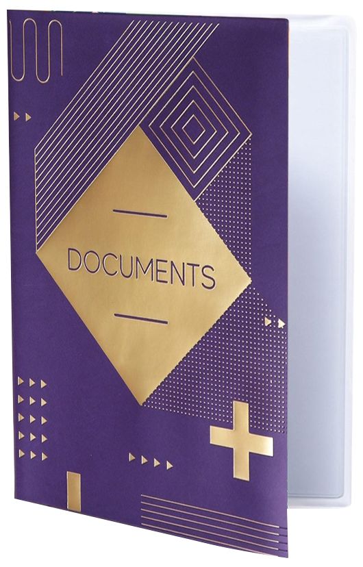 Папка "Docs" для семейных документов, пластиковая папка-органайзер с вкладышами для хранения бумаг формата А4, 8 файлов