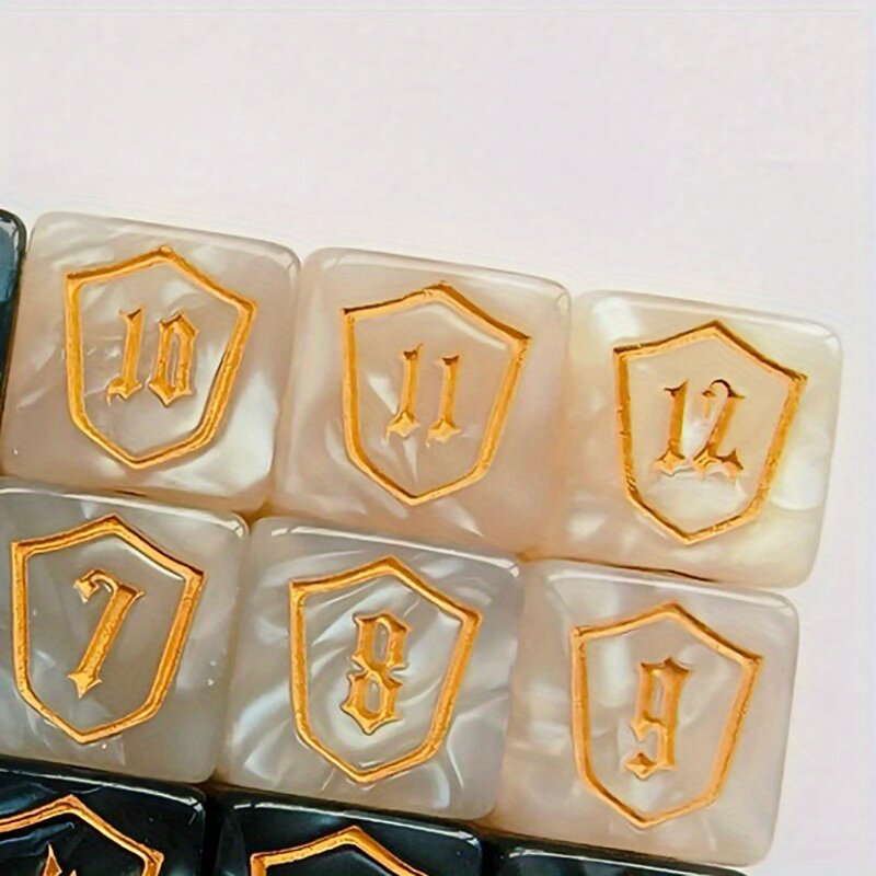 Игральные кости 16 мм, набор 6 шт, белые, со щитами