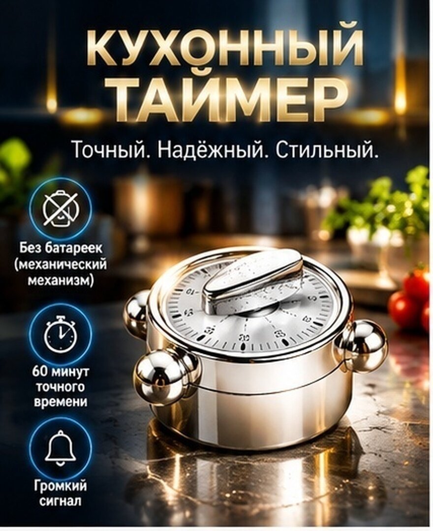 Механический Таймер Для Кухни Lovely Clock Cooking Timer С Чарующим Дизайном 8.00X7.00X4.50Cm