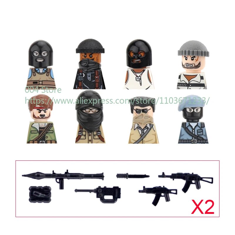 Конструктор фигурки Военные, черный, FT-5-Weapon-2-RZ034-