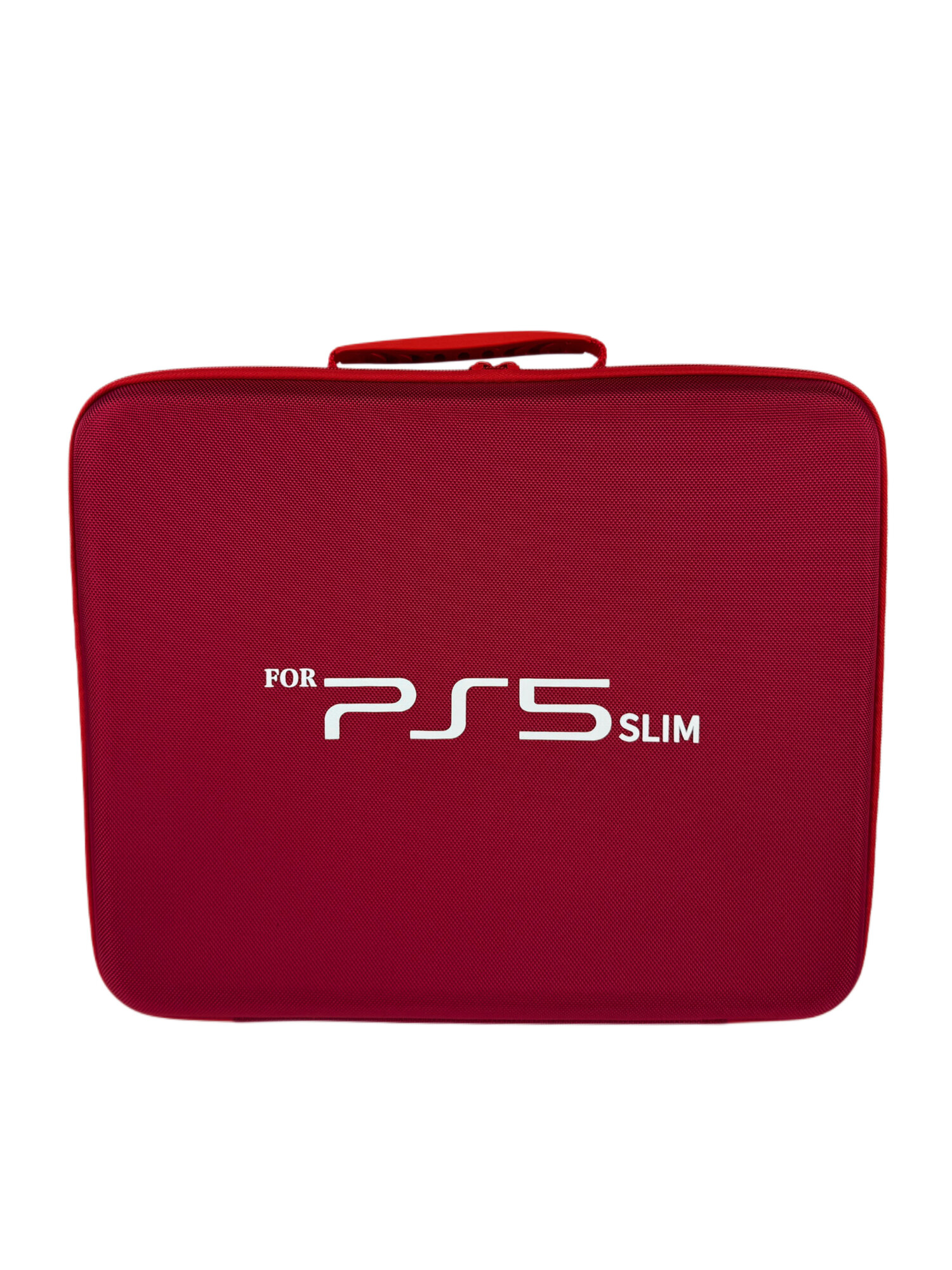 Сумка-чехол для игровой приставки PS5 Slim, (текстиль), красный