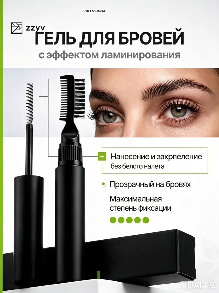 Гель для бровей сверхсильной фиксации с эффектом ламинирования , 8 мл
