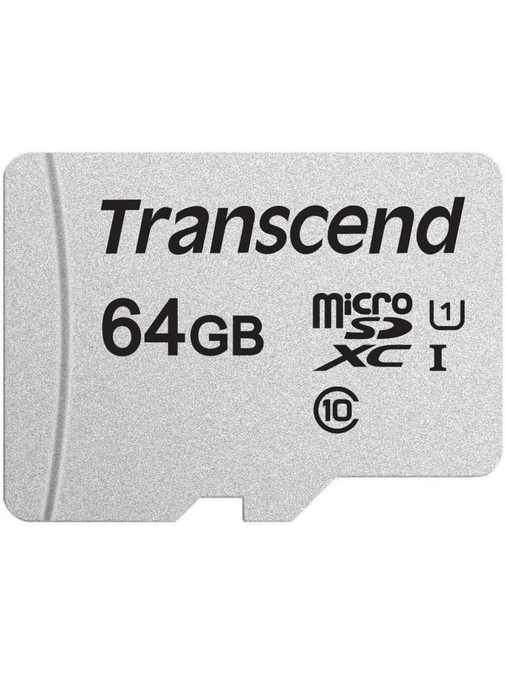 Micro SecureDigital 64Gb Transcend Class 10 TS64GUSD300S MicroSDXC Class 10 UHS-I U1