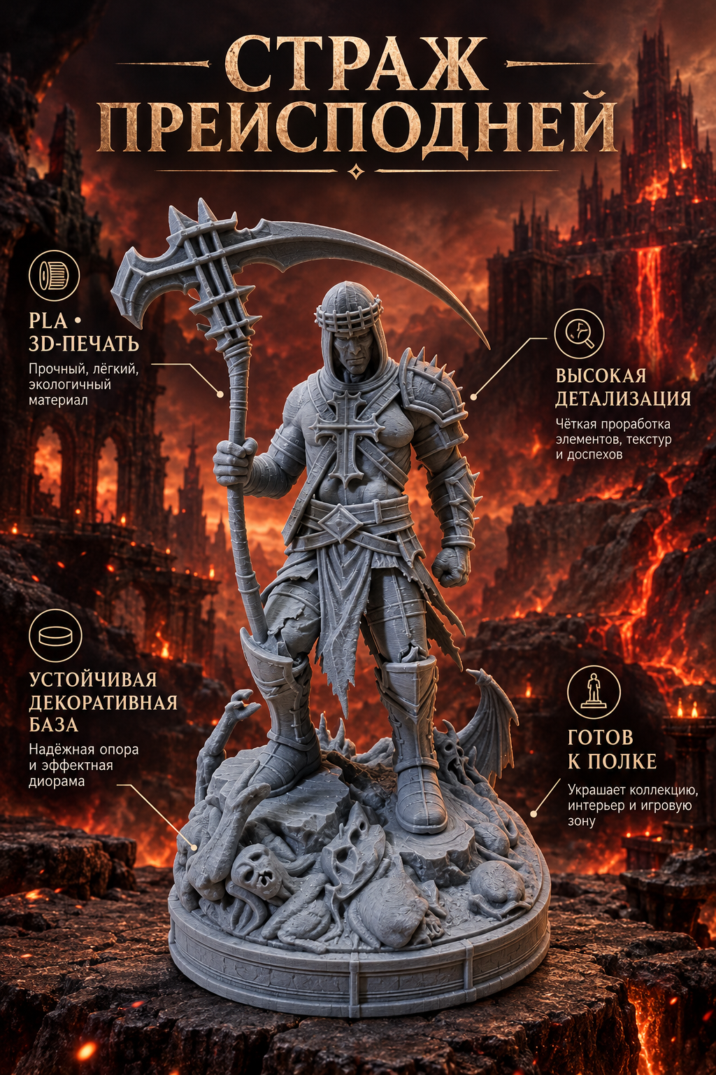 Фигурка Данте из игры Dante’s Inferno — эффектная коллекционная миниатюра