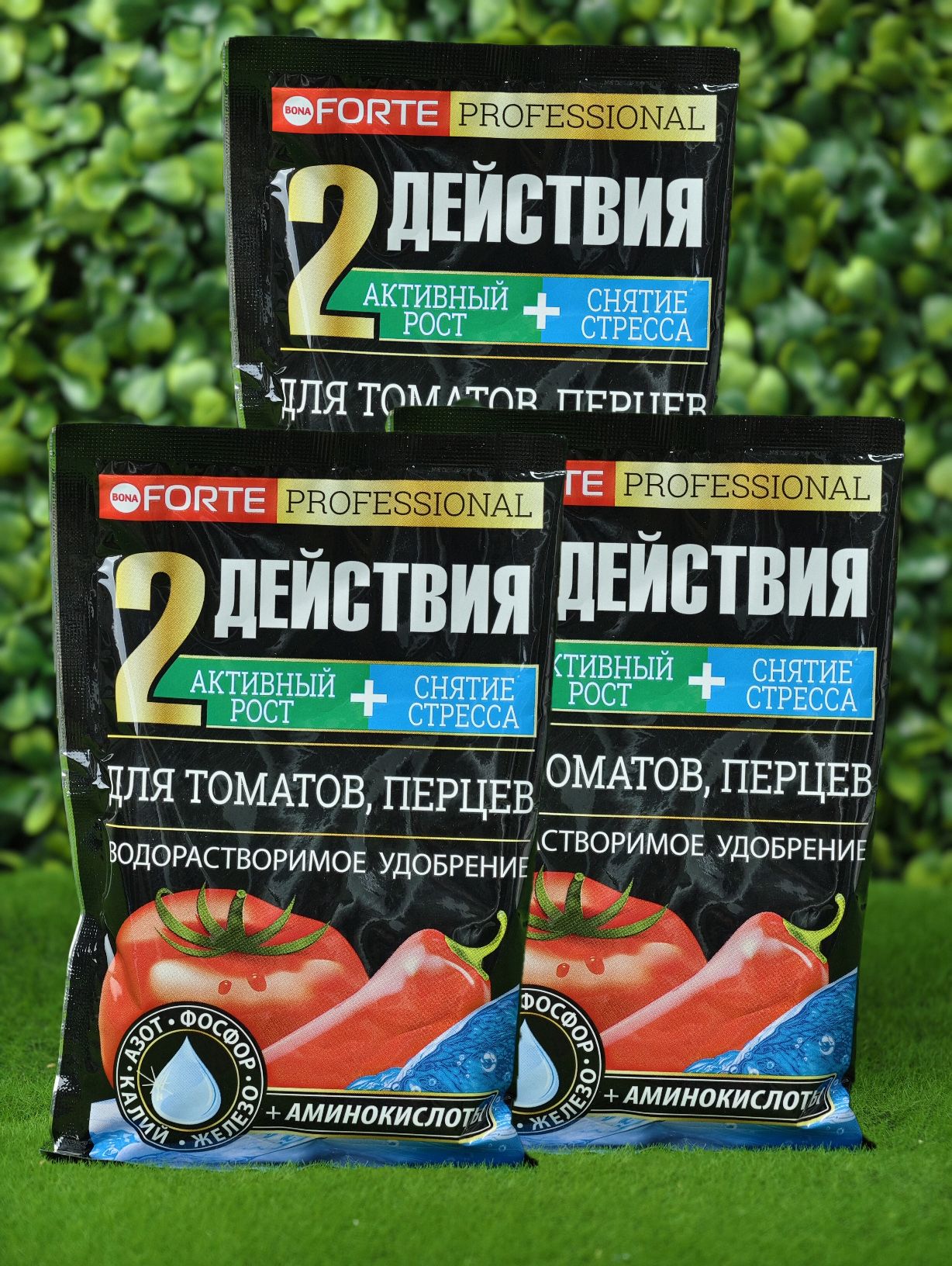 Удобрение Бона Форте для томатов и перцев, 3 шт по 100 гр