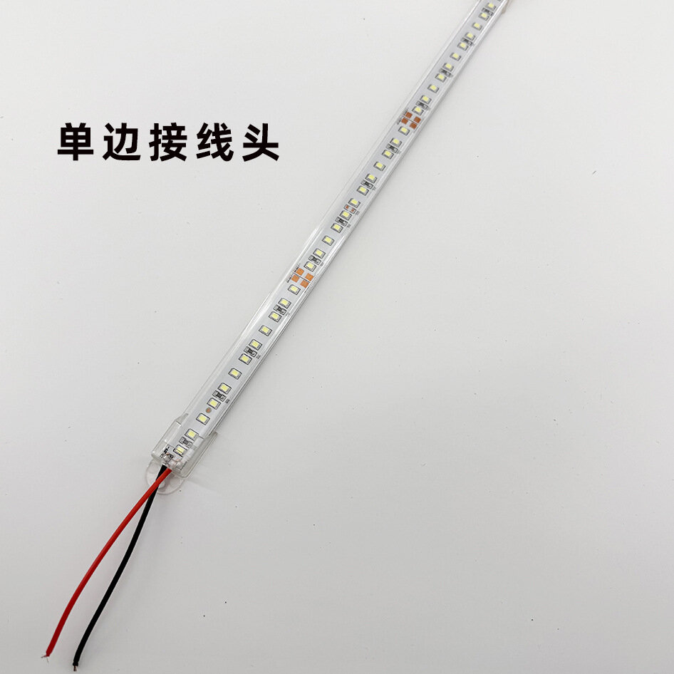 24V LED линейная полоса квадратный прозрачный корпус 90 см односторонний коннектор нижний скотч белый свет