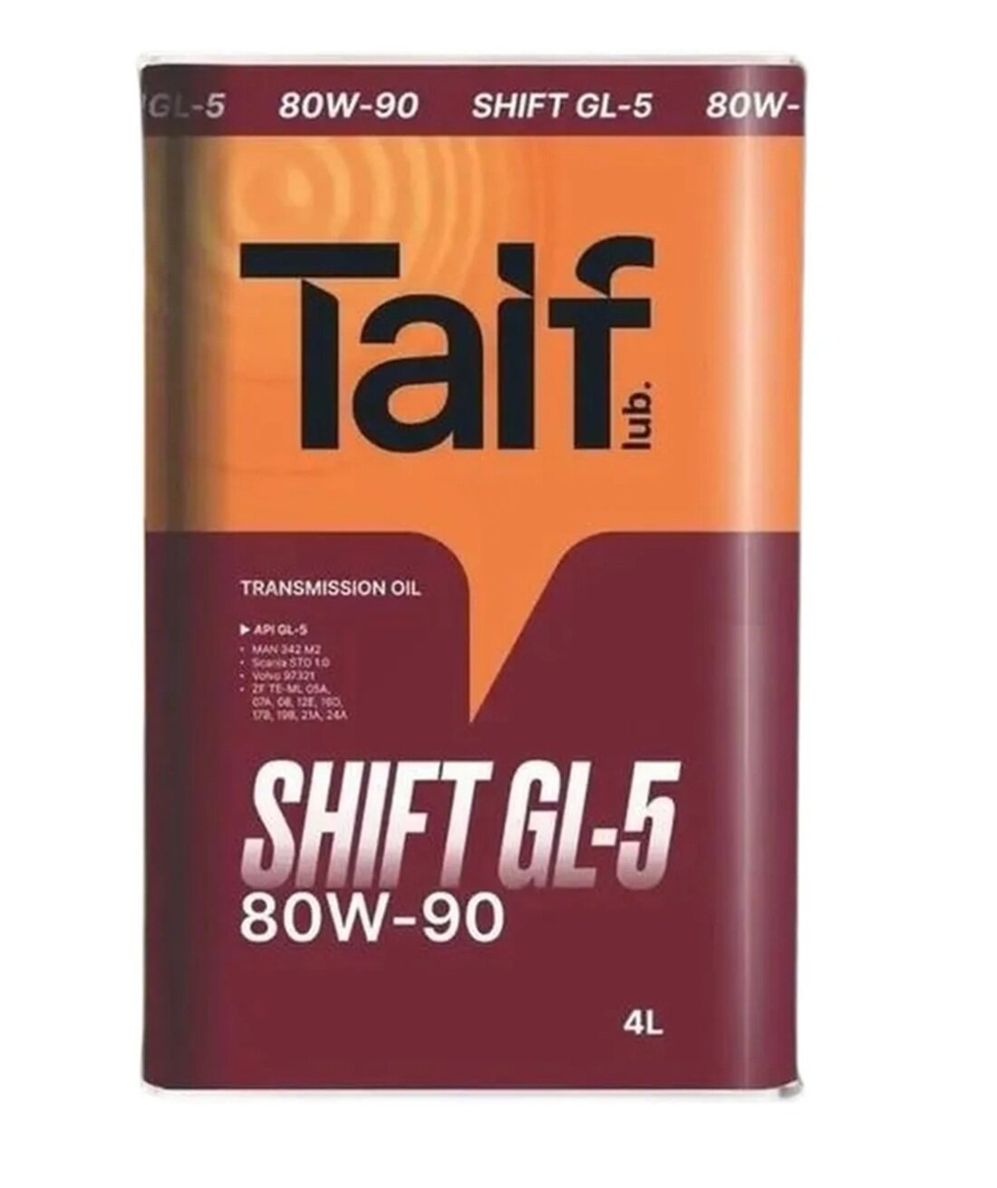 Трансмиссионное масло TAIF SHIFT GL-5 80W-90, 4 литра канистра