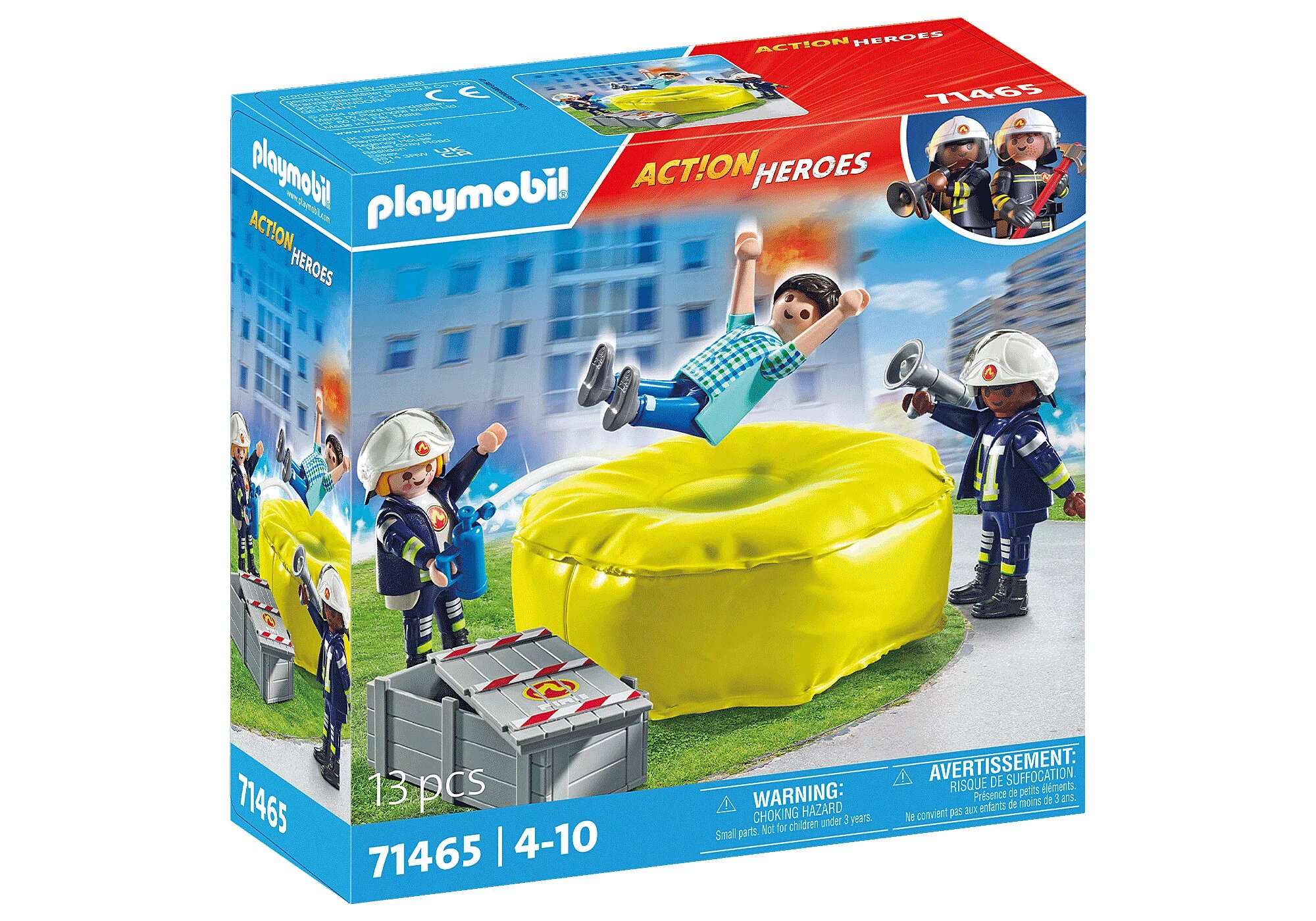 Набор игрушек Playmobil 71465 Пожарные с воздушным матрасом и оборудованием