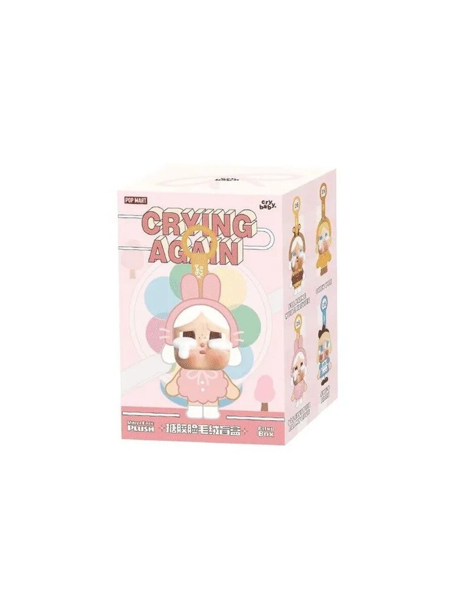 POP MART - Коллекция CRYBABY Crying Again Series Vinyl Face Plush Pendant, Подарки, украшения комнат, 1 шт