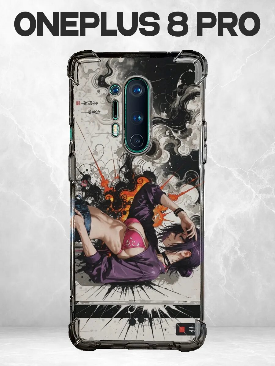 Чехол на Oneplus 8 Pro с принтом Японская девушка с драконом