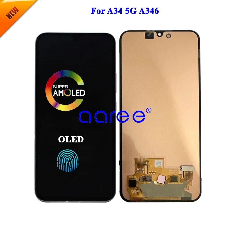 6,5-дюймовый OLED ЖК-экран AMOMLED для Samsung A34 A346 ЖК-дисплей для Samsung A34 5G ЖК-экран с сенсорным дигитайзером в сборе