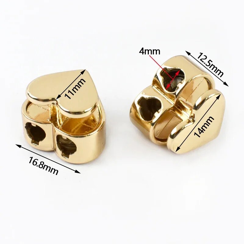 Металлические фиксаторы-стопоры Meetee сердечки 4 мм 50Pcs, XP304-LightGold-4mm