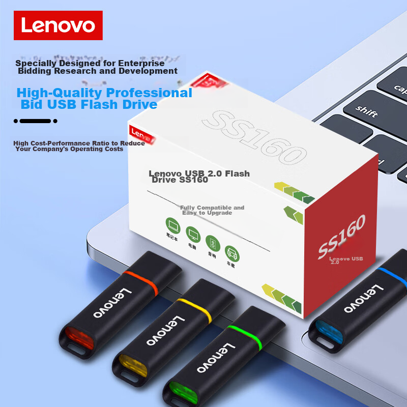 Lenovo SS160 4GB USB2.0 Профессиональный флеш-накопитель для тендеров в комплекте 10 штук для бизнеса