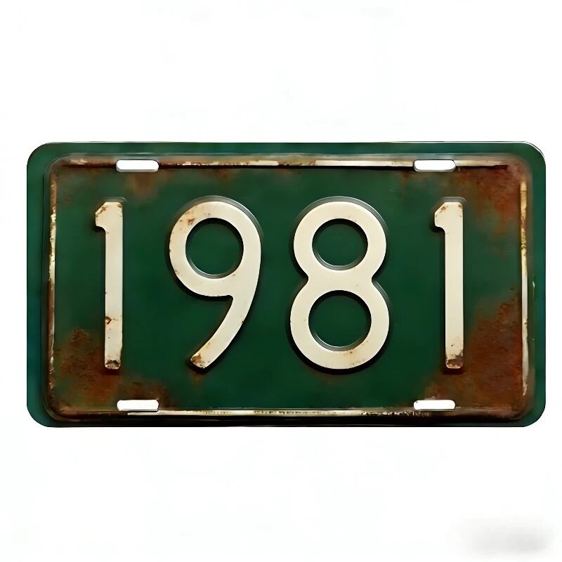 Винтажная металлическая табличка 80-х годов 1