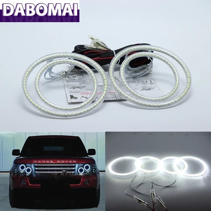 XENON Light Ultra Bright SMD White LED Angel Eyes 12V Halo Ring Kit Day Light для Land Rover Range Rover L322 Vogue 2003-2009