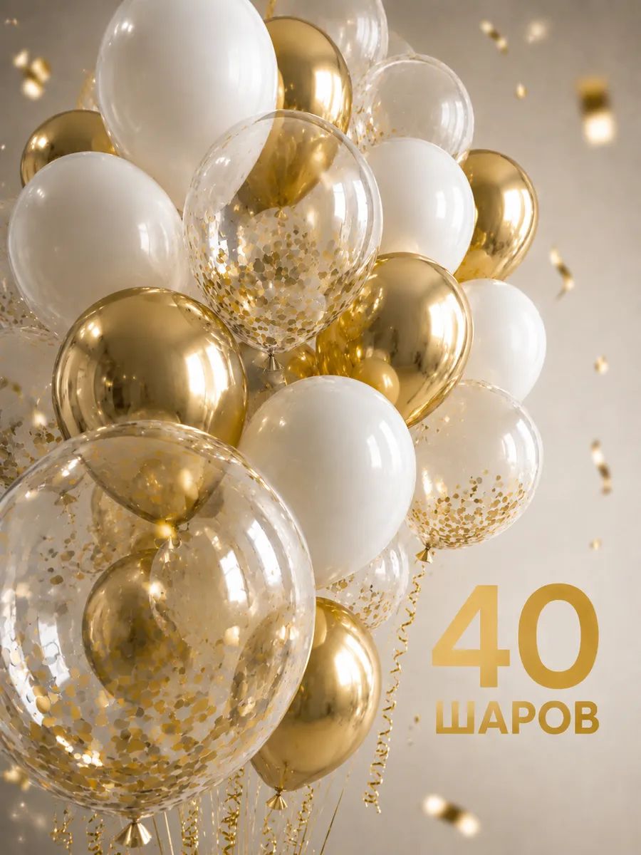 Шарики воздушные набор 40 шт. на день рождения и свадьбу