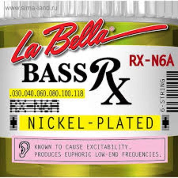 La Bella RX-N6A Комплект струн для 6-струнной бас-гитары 30-118
