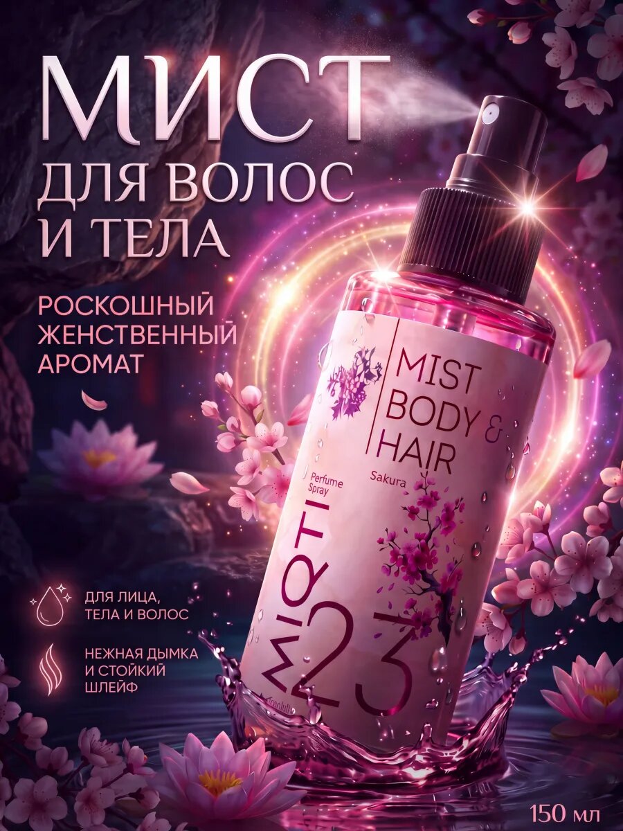 Мист парфюмированный для тела и волос спрей увлажняющий