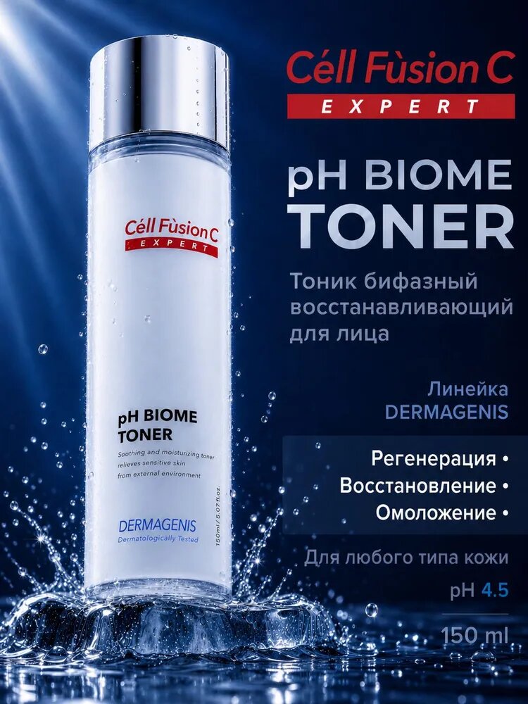 Cell Fusion C Тоник для лица бифазный восстанавливающий pH BIOME Toner, 150 мл.
