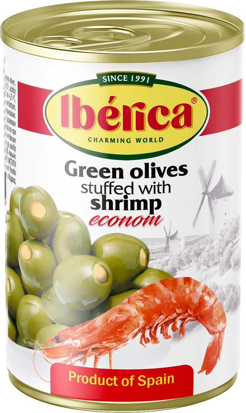 Упаковка из 12 банок Оливки IBERICA econom с креветкой 280г