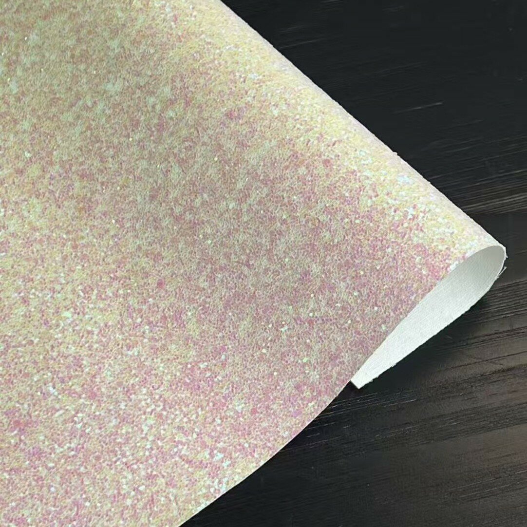 PU толстая основа с розово-белыми грубыми блестками, 30x20см, эксфолирующая ткань для скрабирования тела, термостойкий