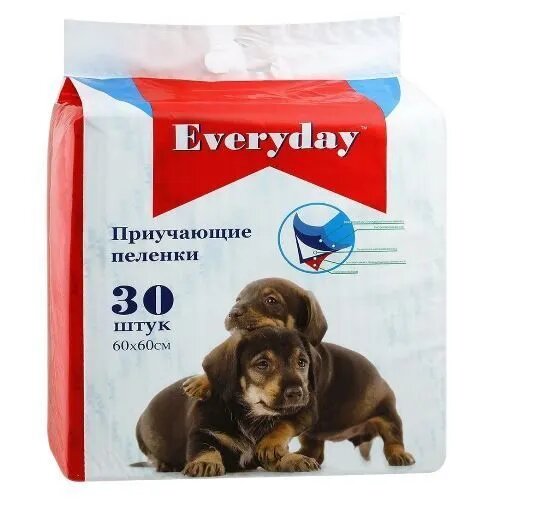 Everyday Пеленки для животных впитывающие, гелевые, 30 шт, 60х60 см