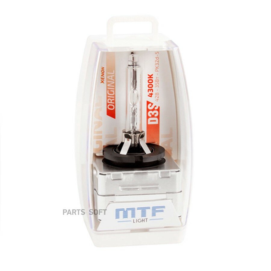 Лампа ксенон МТФ D3S 4300К ORIGINAL от официального дистрибьютора, MTF-LIGHT, артикул SBD3S4