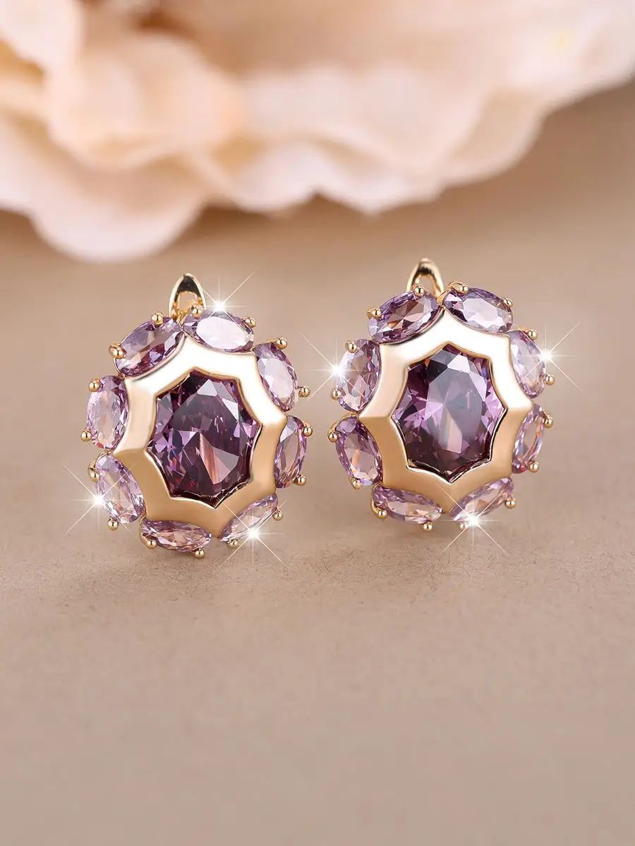 Серьги, фианит, искусственный камень