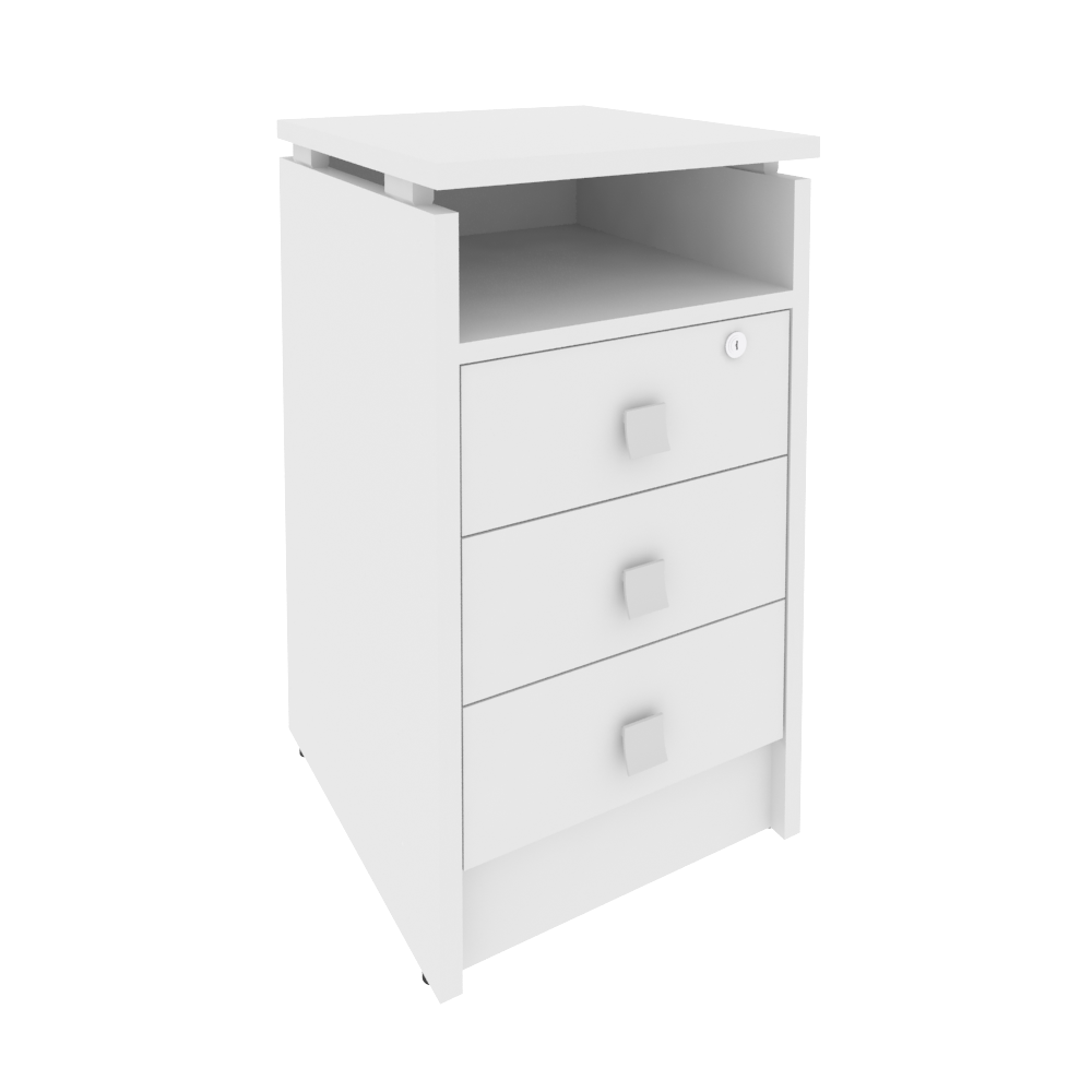Тумба приставная (с замком) Стайл/Style Riva Л. ТП-4 Белый 420*450*750
