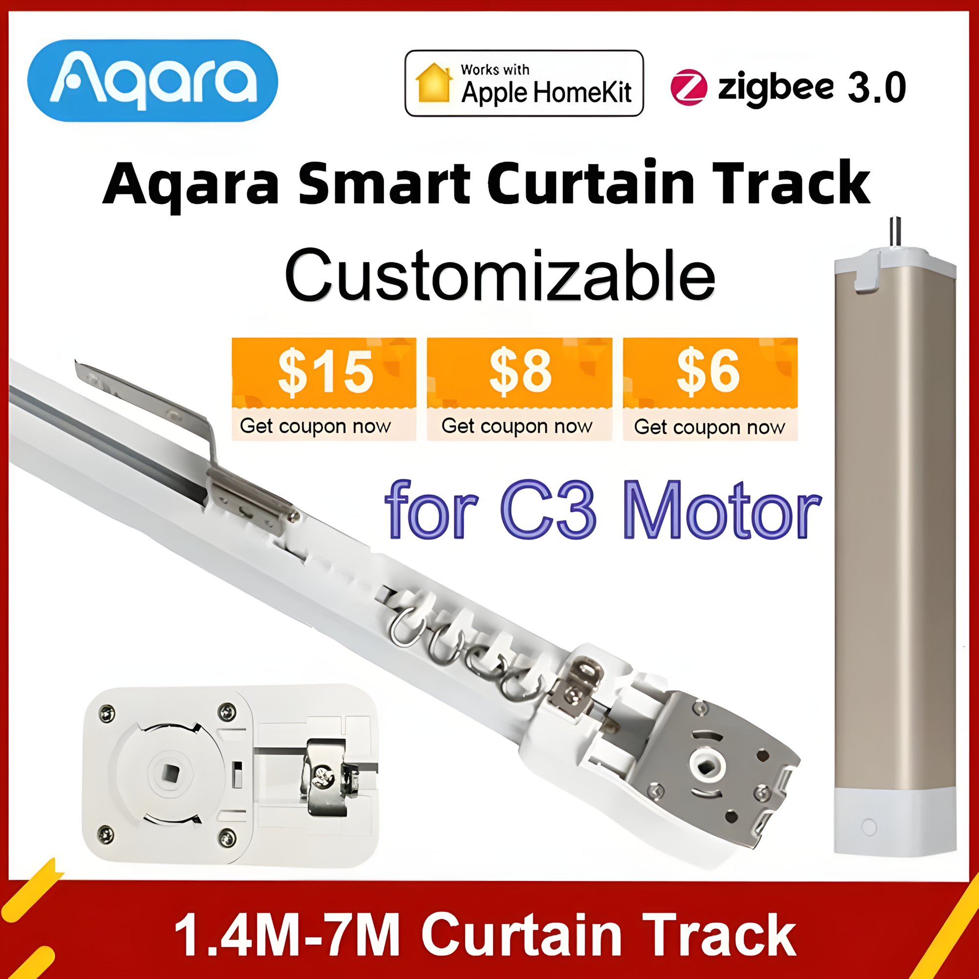 Aqara электрический карниз для штор C3 Zigbee 3.0