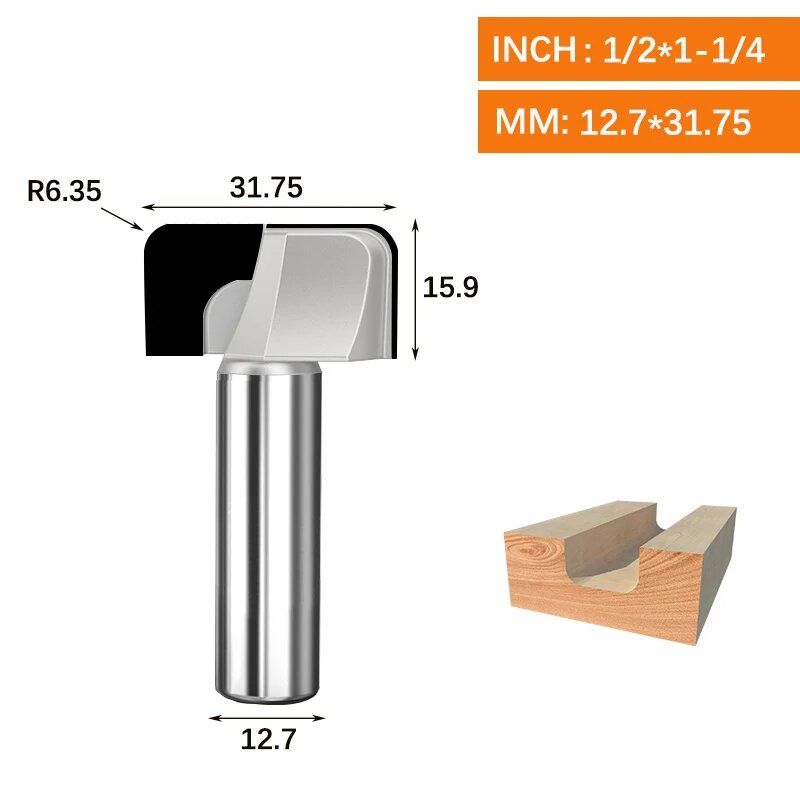 Фреза Vsharp PCD, 12.7x31.75 мм, двойная дуга