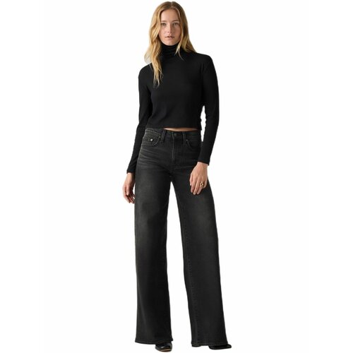 фото Джинсы levi's women 728 high rise wide leg jeans, размер 30/32 jean, черный