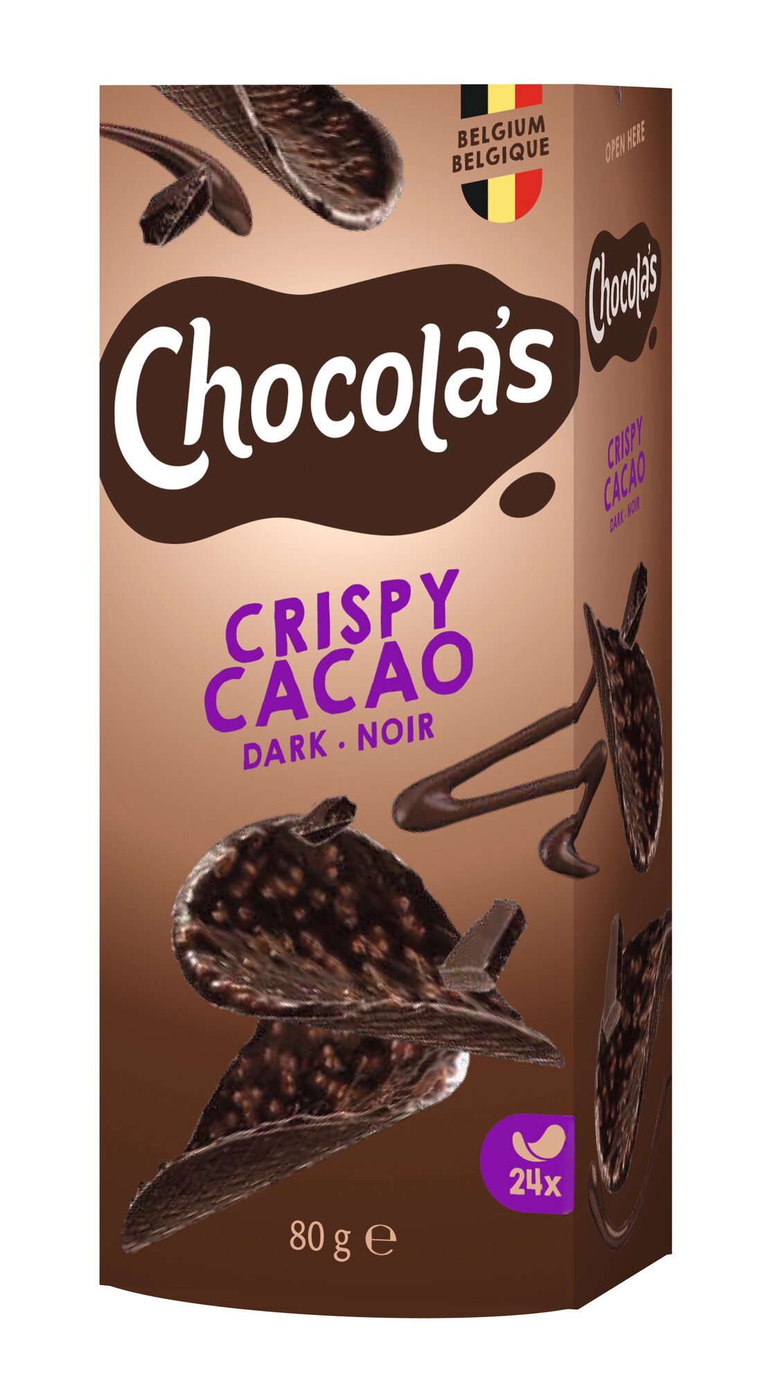 Хрустящие чипсы из горького шоколада Hamlet 24 CHOCOLA'S, 80г