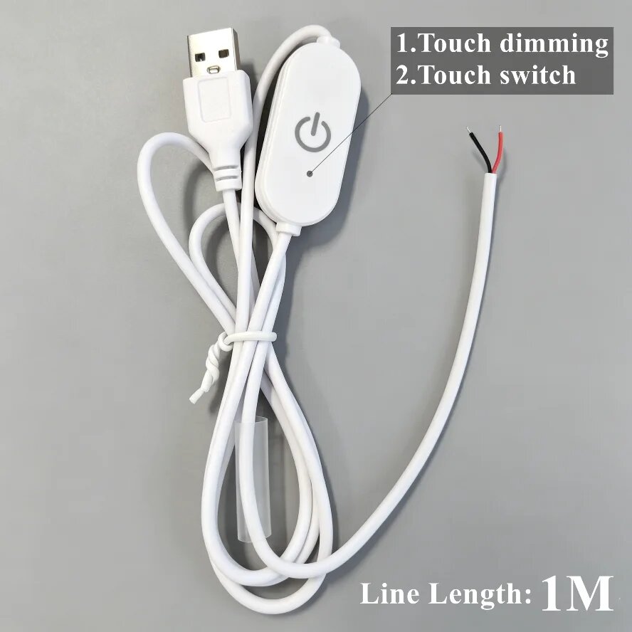 USB кабель со световым выключателем, 1M, Touch