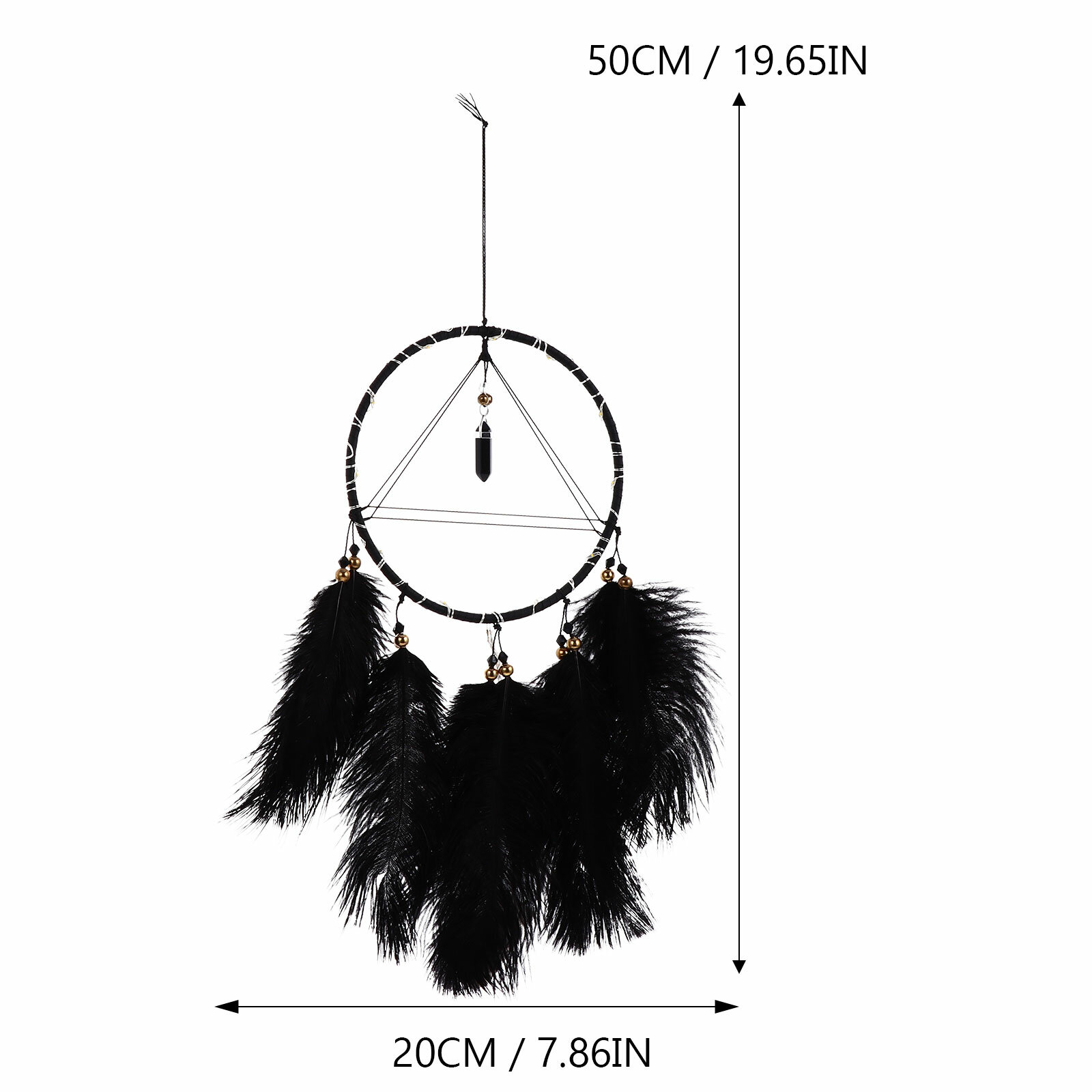 Бохемский Дream Catcher Из Перья Романтическое Украшение Светом 50X20Cm