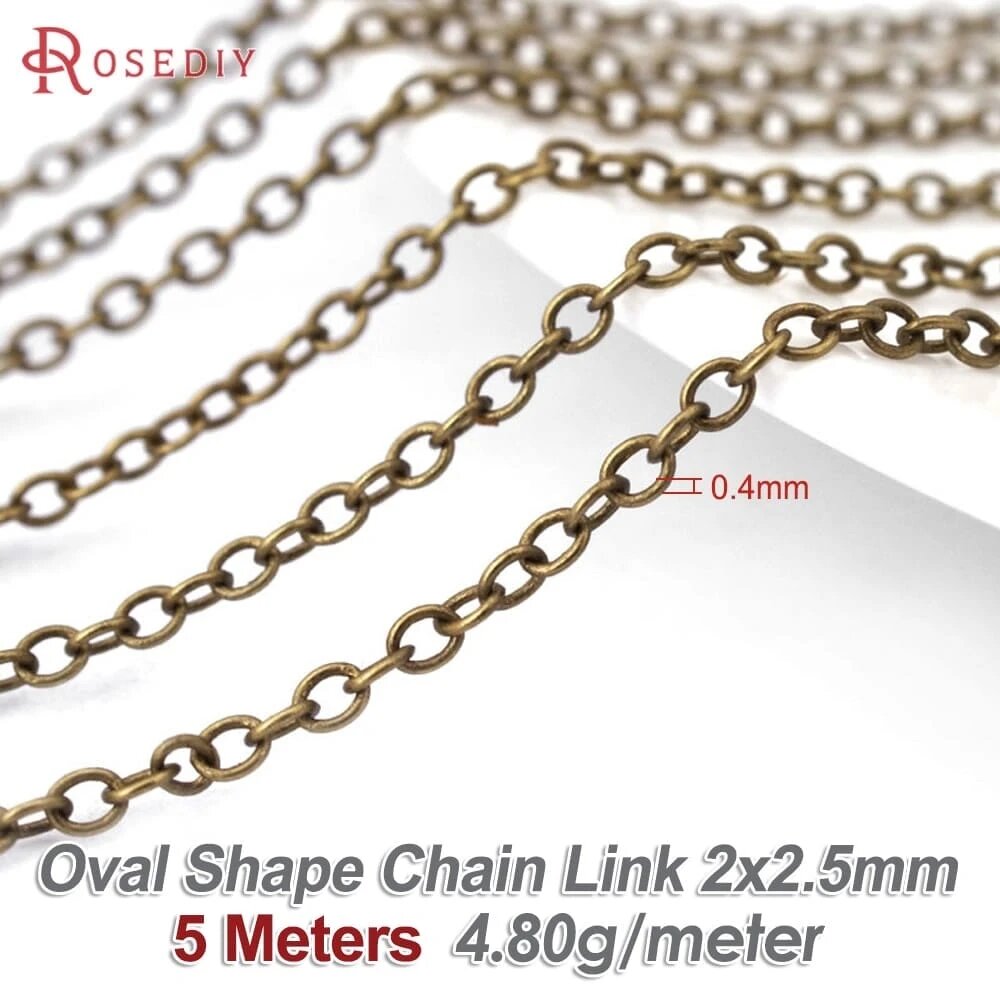 Бронзовая цепочка Rosediy для бижутерии 23564-Antique Bronze