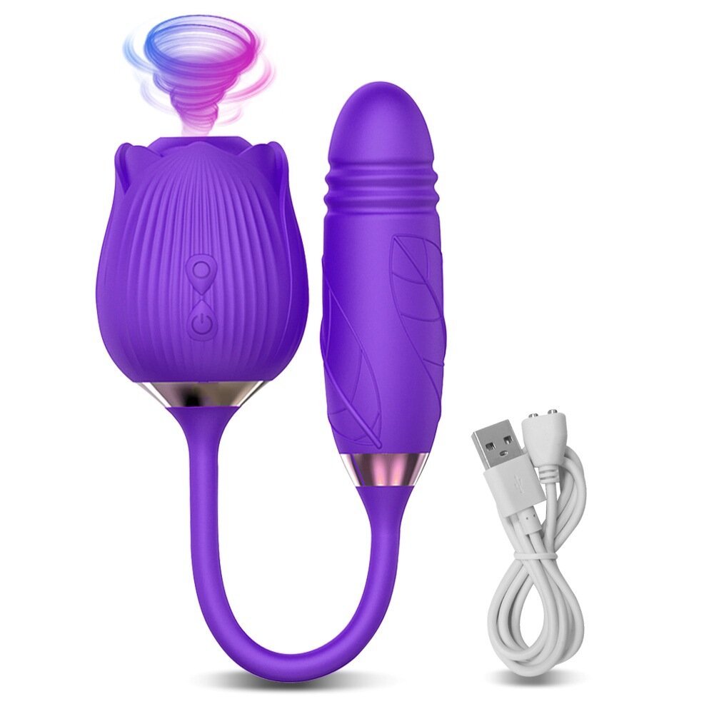 Розовые лепестки всасывающая телескопическая яйцеобразная вибратор для женщин бесшумный силиконовый секс-игрушка для