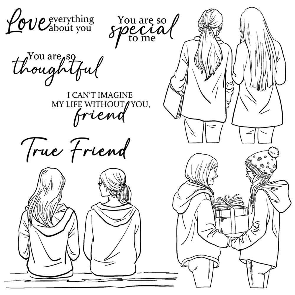 Штампы для скрапбукинга "Love Best Girls" Цвет: A st1626a1