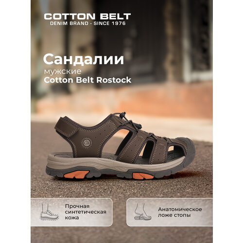 фото Сандалии cotton belt rostock, размер 40, темно-коричневый