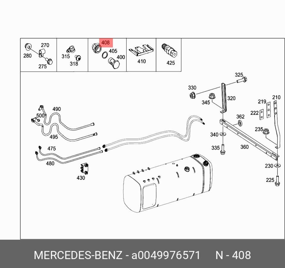 Фитинг фильтра топливного (Mercedes 0049976571)