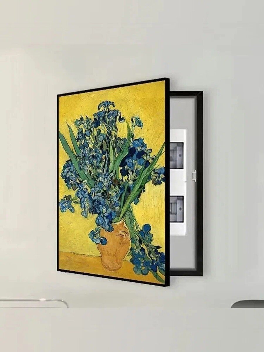 Картина-щиток для электросчётчика 50x60см "Ван Гог": маскировка коробки, без сверления, влагостойкая, выбор рамы