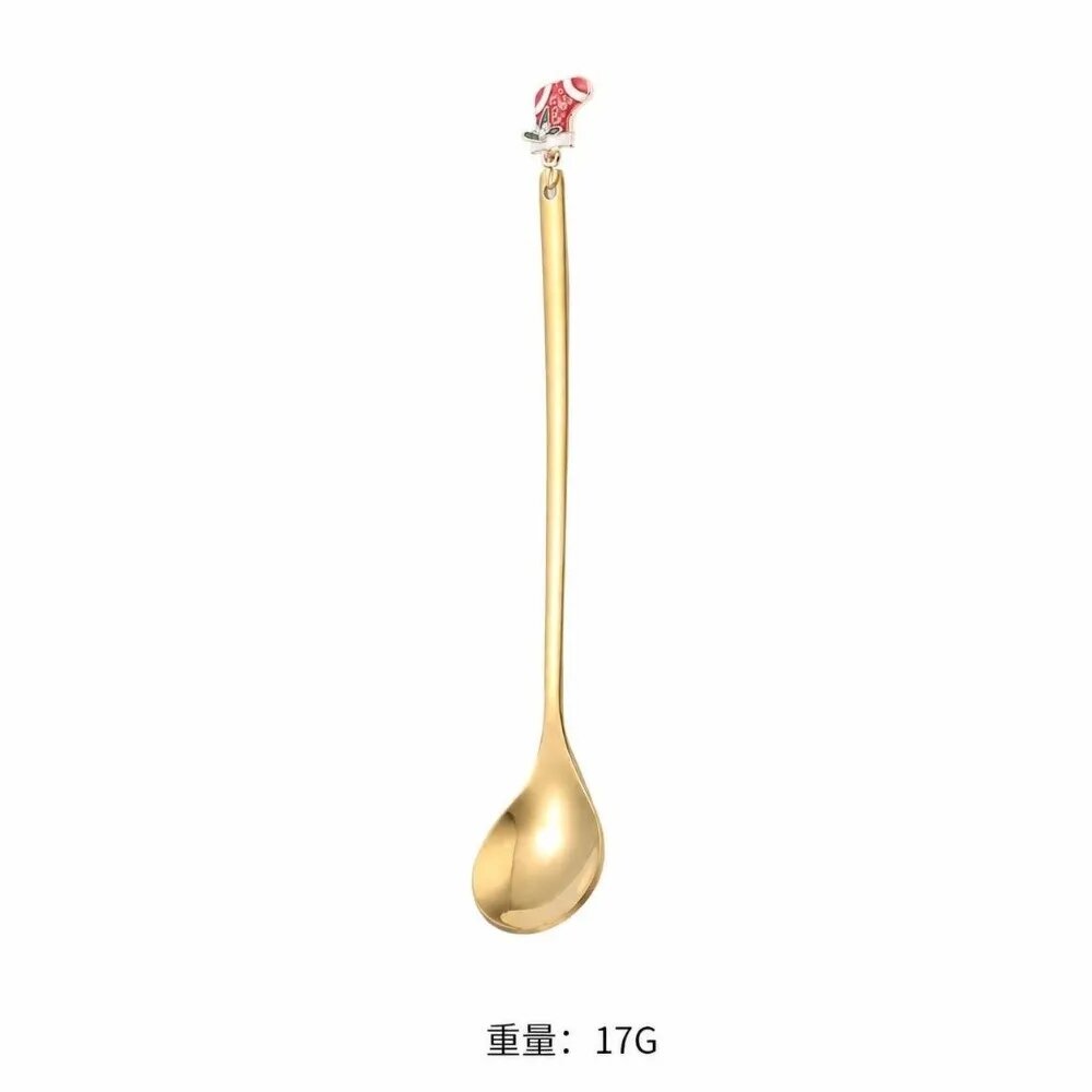 Рождественские ложки из нержавеющей стали Gold/Silver Бежевый, spoon 3
