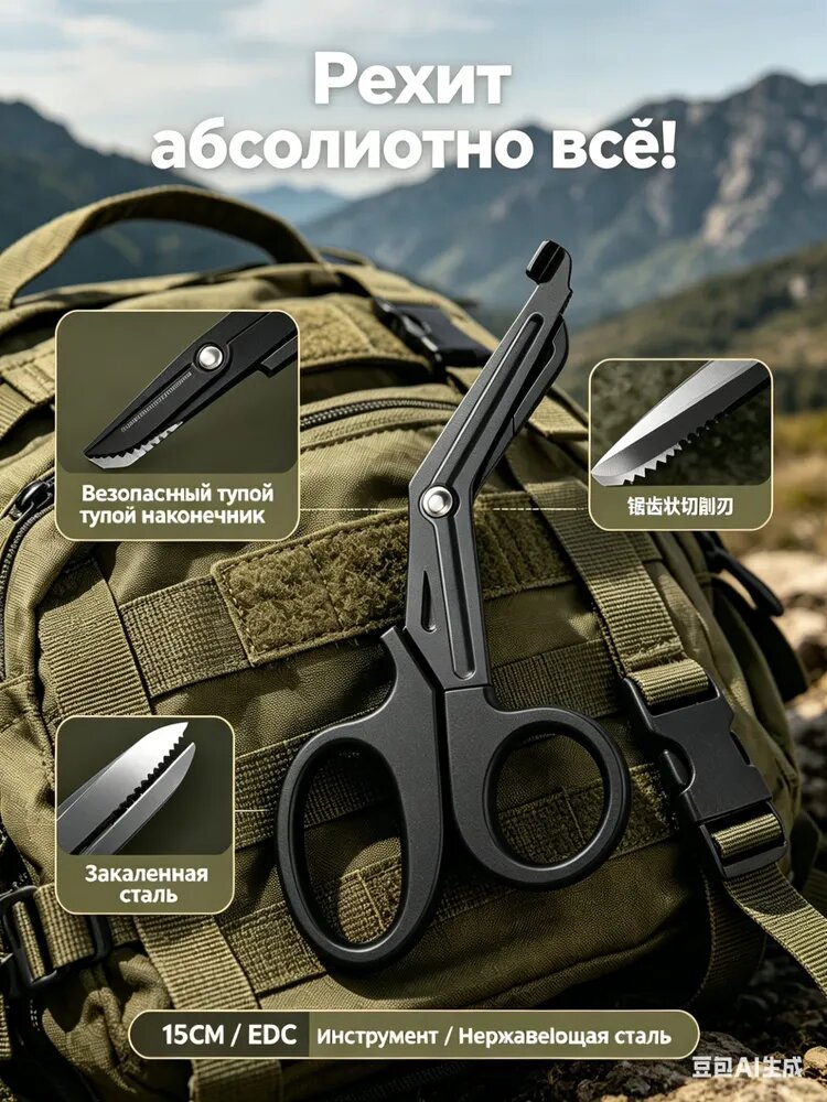 Ножницы 15 см, 1 шт.